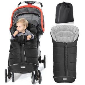 Universal Stroller Bunting Bag Toddler Footmuff, Black, Large